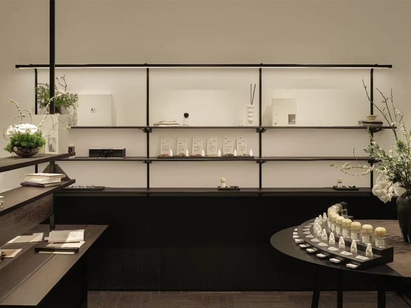 중국 로컬 향수 브랜드 관샤(tosummer)의 매장 내부 사진