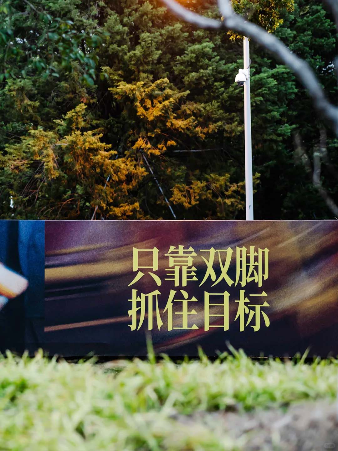 상하이 센추리 파크(Century Park)에 설치된 아디다스의 광고판. 러너들을 위한 응원 문구들이 적혀있다. 