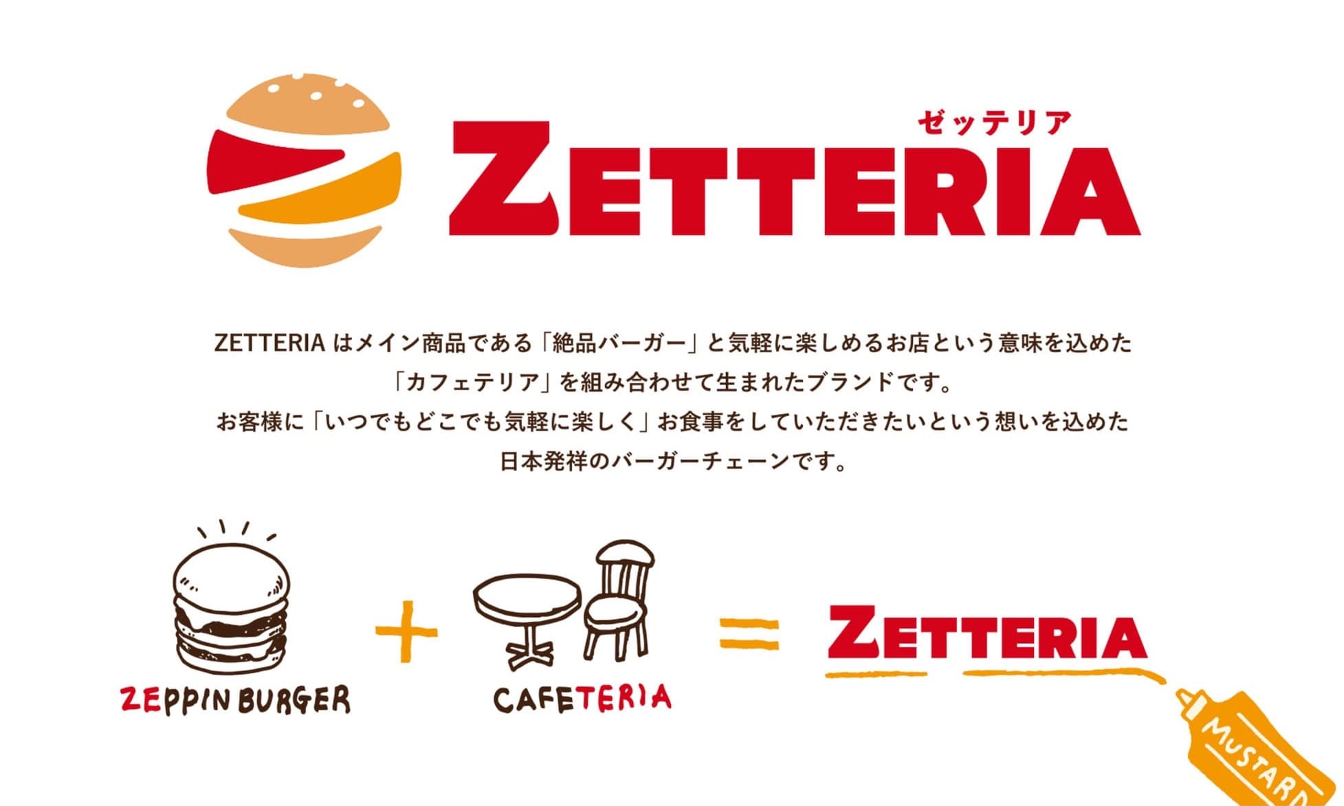 일본 제테리아(Zetteria)의 이름 뜻. 젯핀버거에 카페테리아를 합쳐서 만든 이름이다.